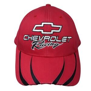 Chevrolet Racing Baseball Cap Red One Size Adjustable Embroidered Cruisin Sports